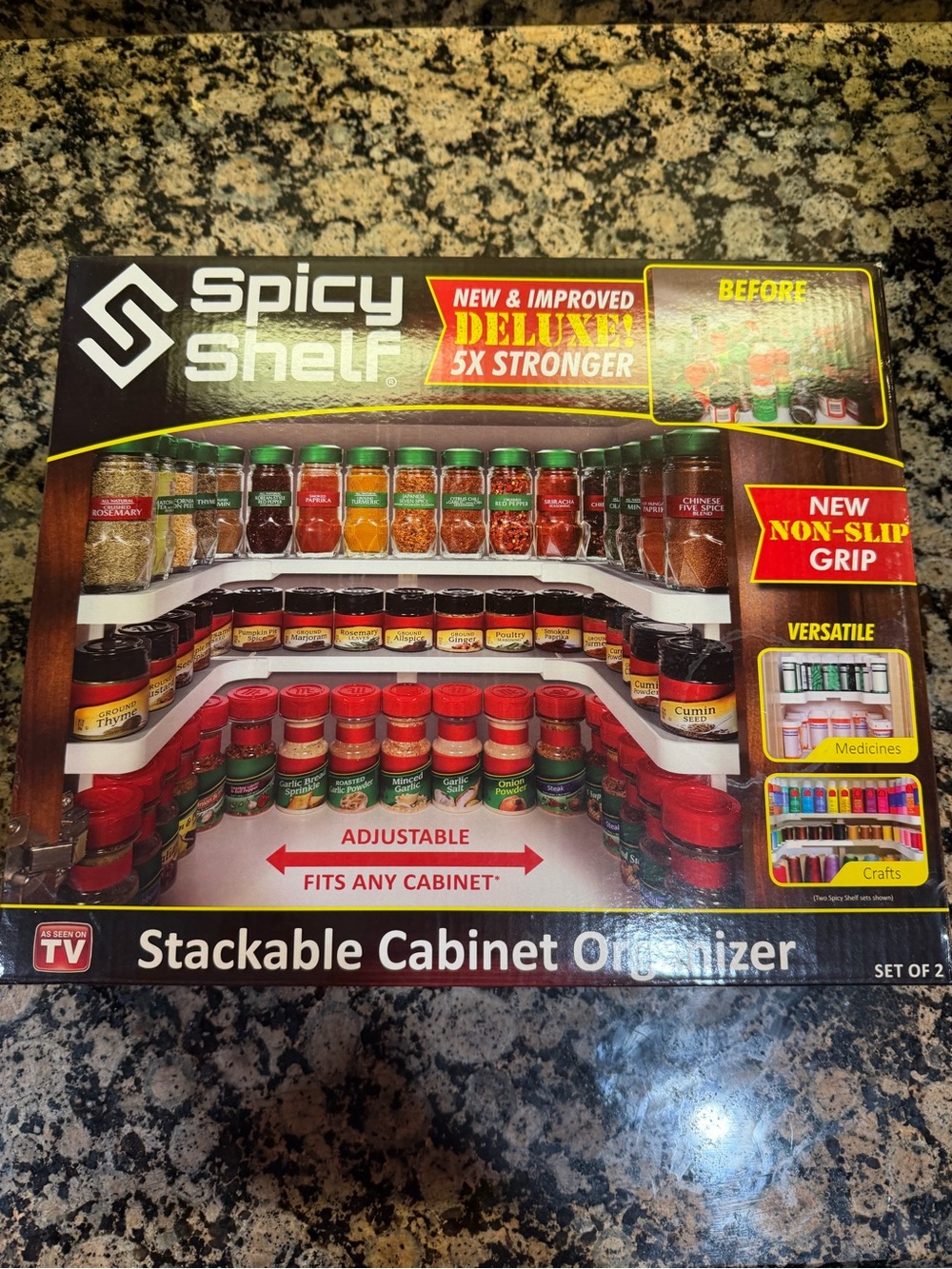 As seen on tv White Stackable Cabinet Organizer with Adjustable Tiers